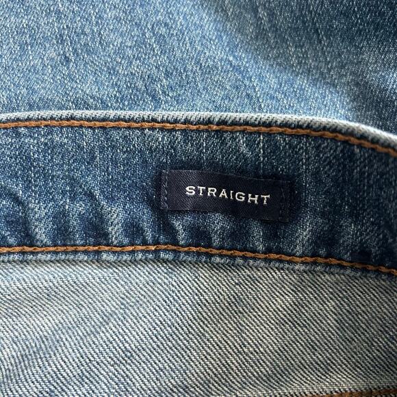 J. Crew Flex Classic Straight Leg Jeans Mdium Wash Blue Denim Mens Size W33 L 30 - Picture 8 of 8